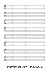 Music blank note stave.  Vertical music books.