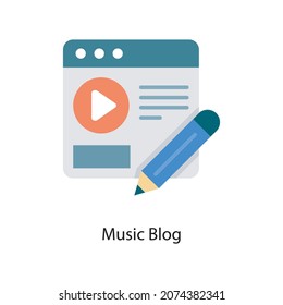 Music Blog vector Flat Icon Design illustration. Social Media Symbol on White background EPS 10 File
