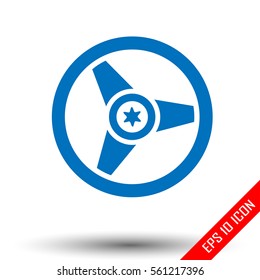 Music bobbin icon. Flat icon of retro style bobbin isolated on white background. Vector illustration.