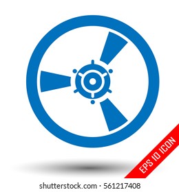 Music bobbin icon. Flat icon of retro style bobbin isolated on white background. Vector illustration.