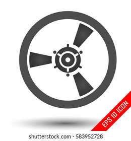 Music bobbin icon. Flat icon of retro style bobbin isolated on white background. Vector illustration.