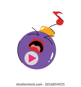Music bomb vector Sticker. Eps 10 file