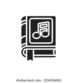 Ilustración de vectores de iconos rellenados en libros de música