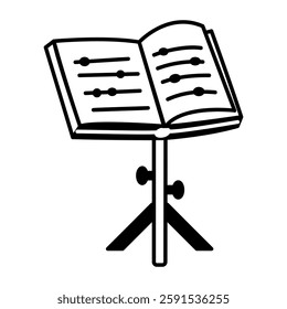 Music book icon n doodle style 
