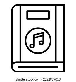 Imagen vectorial del icono Libro de música. También se puede usar para aplicaciones web, aplicaciones móviles y medios impresos.
