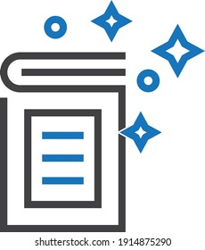 music book icon vector isolate (blue version)