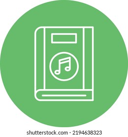 Music Book line circle icon vector image. Can also be used for web apps, mobile apps and print media.