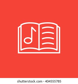 Music book line icon.