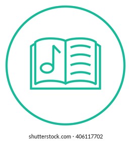 Music book line icon.