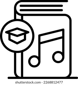 Vektorgrafik-Design der Musikbuchlinie