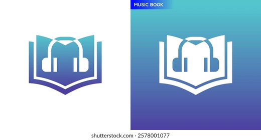 Music book logo. Choir, instrument, studio. Icon symbol design template EPS 10.	