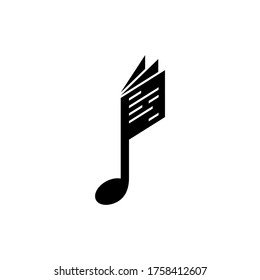 Logo-Konzept für das Musikbuch, einfacher Minimalstil für Logos, Schwarz-Weiß-Farbe