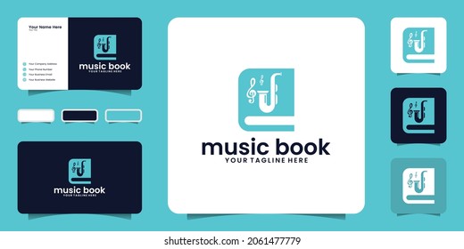 music book logo design inspiration and business card