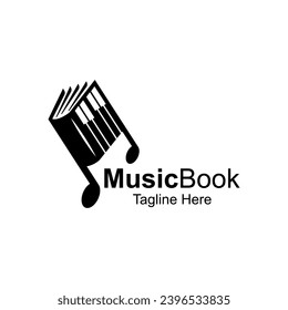 Music Book Logo Design Template.