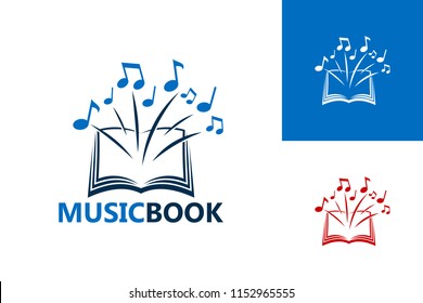 Music Book Logo Template Design Vector, Emblem, Design Concept, Creative Symbol, Icon