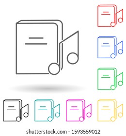 music book multi color style icon. Simple thin line, outline vector of books and magazines icons for ui and ux, website or mobile application