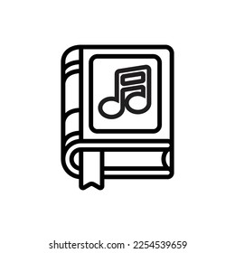 Music Book Outline Icon Vector Illustration