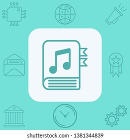 Music book vector icon sign symbol