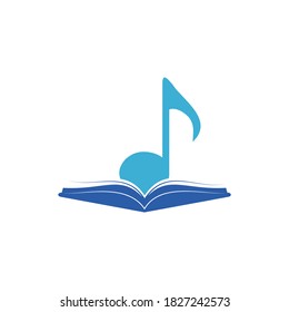 Music book vector logo design. Book and music note icon design.	