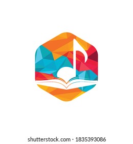 Music book vector logo design. Book and music note icon design.
