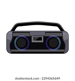 music boombox audio cartoon. retro old, vintage radio music boombox audio sign. isolated symbol vector illustration