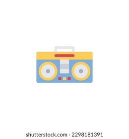 Music Boombox Flat Icon - Happy New Year Party Vector Illustration.