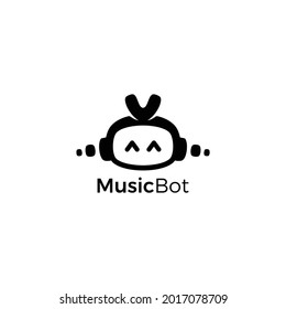 Music bot mascot logo. Color and text can be change.