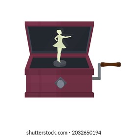 Music box. Music box with a ballerina, vector illustration