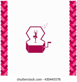 Music Box with a Dancing Ballerina icon Flat Design. Isolated Illustration.