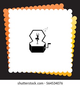 Music Box with a Dancing Ballerina  icon. Vector design.