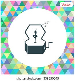 Music Box with a Dancing Ballerina vector icon.