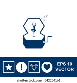 Music Box with a Dancing Ballerina vector icon.
