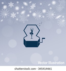 Music Box with a Dancing Ballerina vector icon.