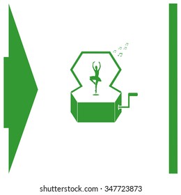 Music Box with a Dancing Ballerina vector icon.