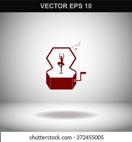 Music Box with a Dancing Ballerina vector icon.