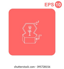Music Box with a Dancing Ballerina vector icon.