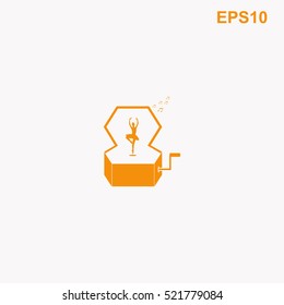 Music Box with a Dancing Ballerina vector icon
