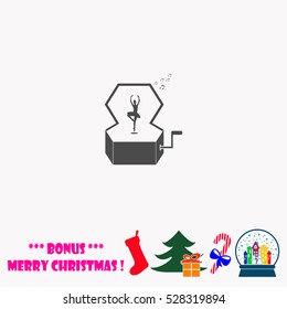 Music Box with a Dancing Ballerina  vector illustration.