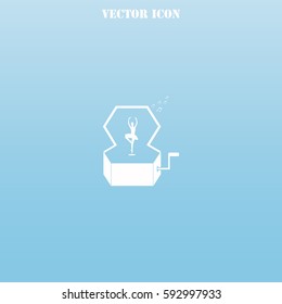 Music Box with a Dancing Ballerina vector  icon.