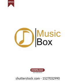 Music box icon logo vector template design