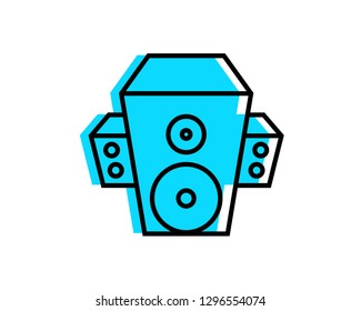 Music box icon in simple linear colorful style.