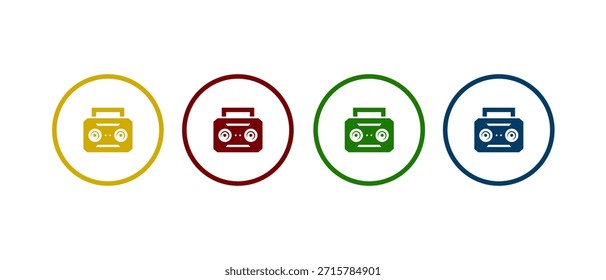 Musikbox-Symbol, Vektorgrafik. Farbiges Musikbox-Konzept.