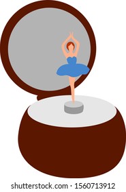 Music box, illustration, vector on white background.