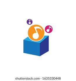 Music box logo creative vector icon illustration