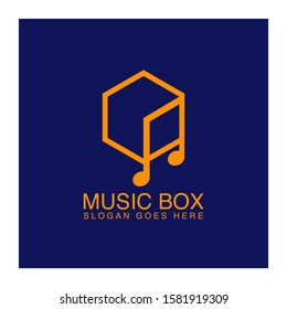 Music Box Logo Design Template Vector Illustration