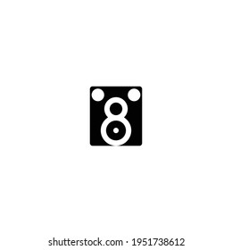 music box logo icon design with black colour