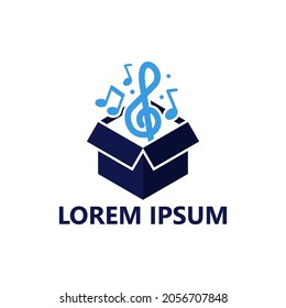 Music box package logo template design