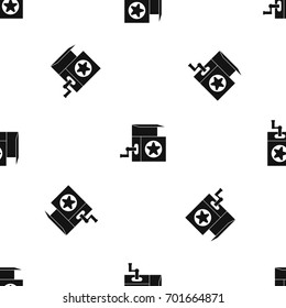 Music box pattern repeat seamless in black color for any design. Vector geometric illustration