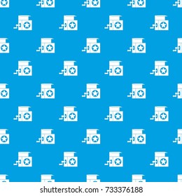 Music box pattern repeat seamless in blue color for any design. Vector geometric illustration