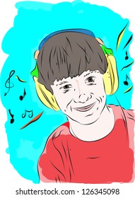 music and boy